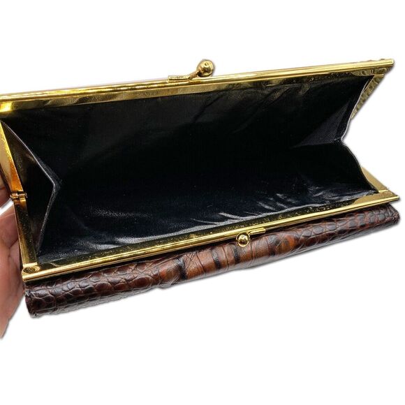 BRAHMIN | Tuscan Checkbook Clutch |  Brown/Black Croc Texture | NWOT - Picture 5 of 5
